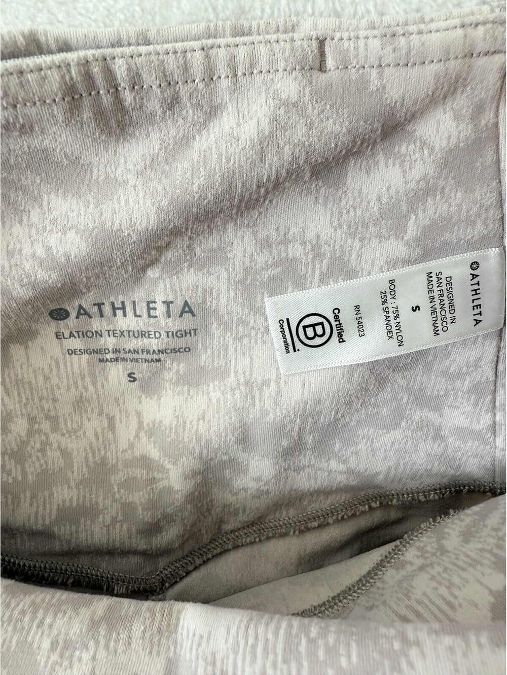Athleta Elation Textured Tight Small Pink Floral Womens Workout Stretch - Picture 6 of 6